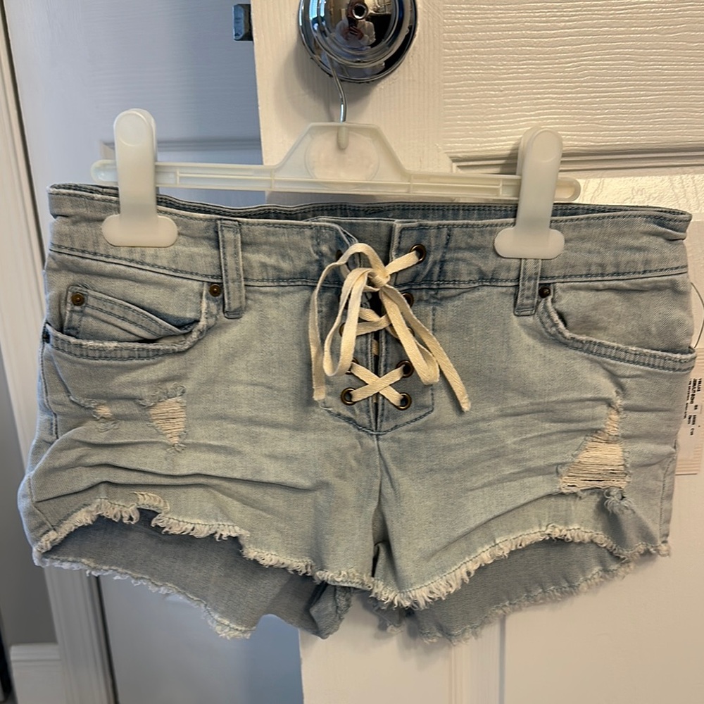 Denim Lace-Up Women's Shorts
